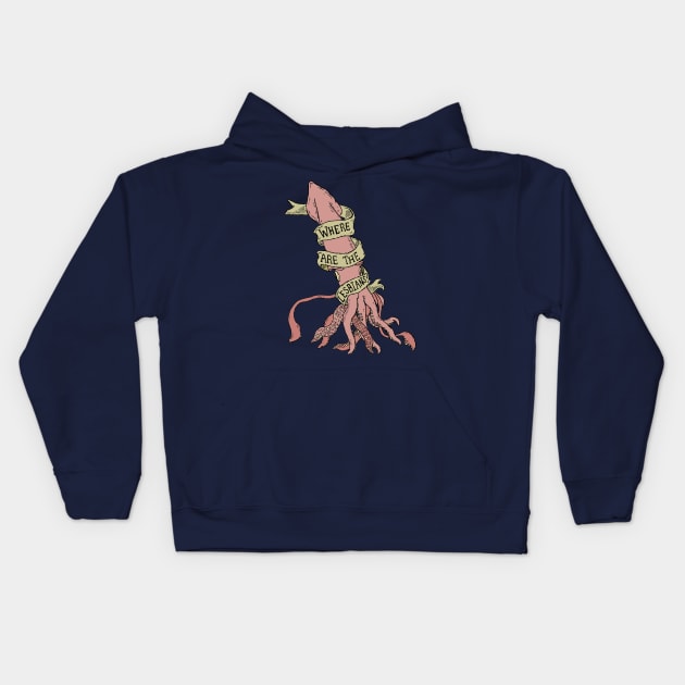 You're Wrong About - where are all the lesbians giant squid Kids Hoodie by JennyGreneIllustration